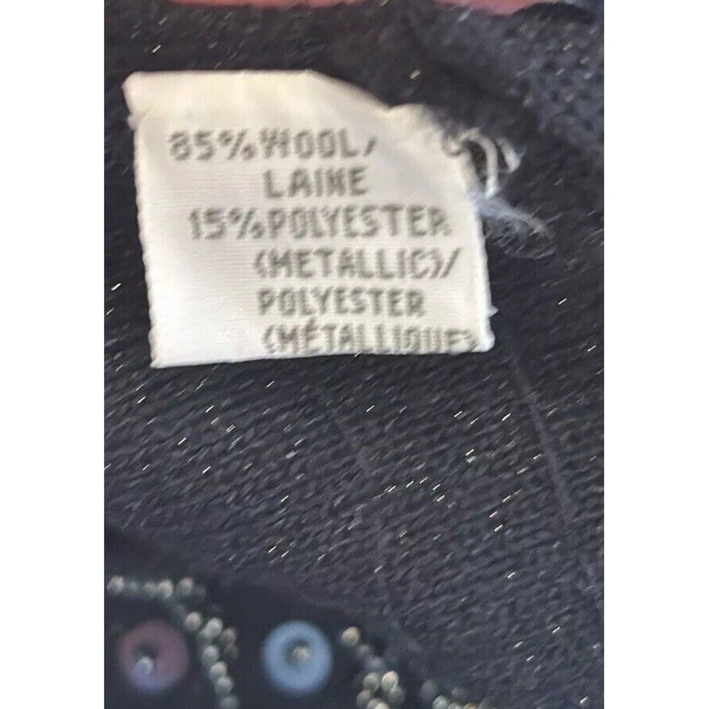 Vintage V Neck Sleeveless Sequins Buttoned Vest Wool Blend Old Money Sz M Y2K - Picture 8 of 9